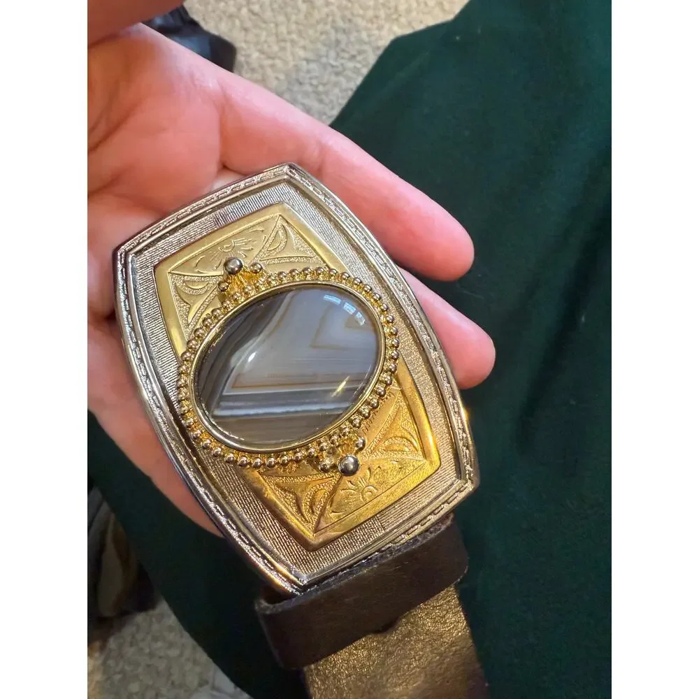Levi’s belt 34 with a‎ silver gold stone buckle M